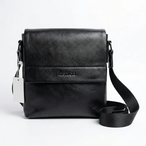 Чоловіча сумка-месенджер через плече Fashion. Стильна барсетка для документів (Чорна)