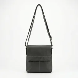 Чоловіча сумка через плече Fashion Чорна. Містка сумка-планшетка з еко-шкіри