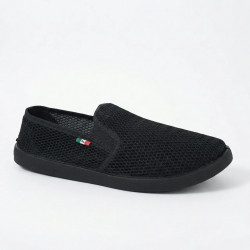 Чоловічі літні мокасини сітка чорні 41-45 р, легкі текстильні сліпони, взуття без шнурків