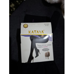 Колготи жіночі теплі зимові KATAYA Гігант (Батал). Вовняні колготки з начосом 52-60