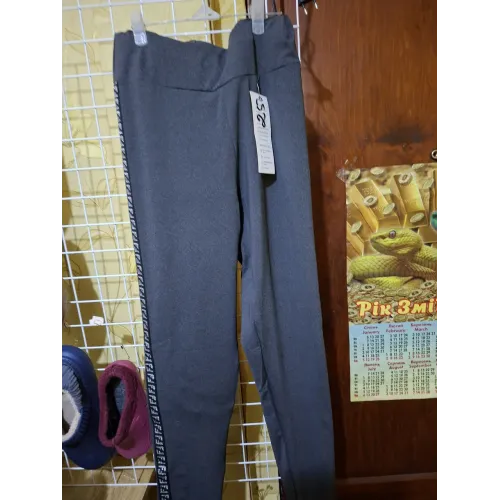 Лосини жіночі сірі з лампасами. Тонкі трикотажні легінси весна-літо 48-50