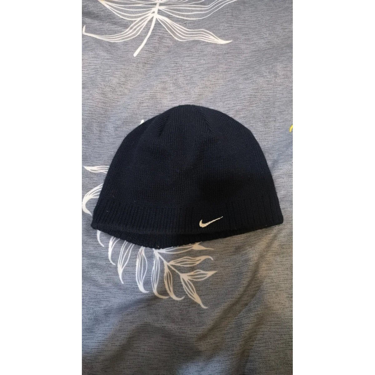 Зимова шапка Nike чорна в'язана з логотипом. Спортивна шапка унісекс тепла (арт. 8994)