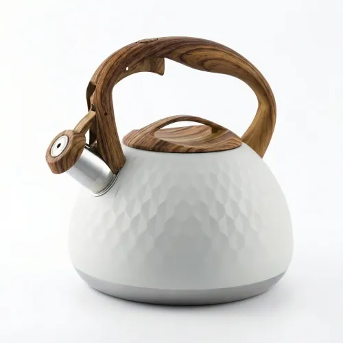 Чайник зі свистком 3.0 л Sirius (Сіріус) білий. Нержавіюча сталь, ручка під дерево, індукція