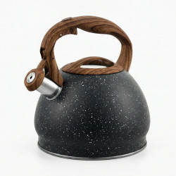 Чайник зі свистком 3.0 л Gusto Pirat (Пірат) GT-1411-30. Гранітне покриття, ручка під дерево