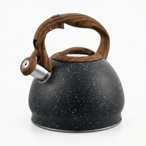 Чайник зі свистком 3.0 л Gusto Pirat (Пірат) GT-1411-30. Гранітне покриття, ручка під дерево