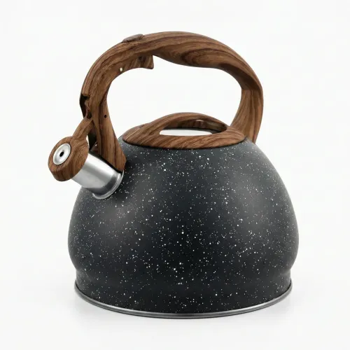 Чайник зі свистком 3.0 л Gusto Pirat (Пірат) GT-1411-30. Гранітне покриття, ручка під дерево