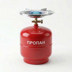 Газовий балон 8 л з пальником (конфоркою). Туристичний комплект для кемпінгу та дому (Пропан)