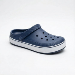 Сабо мужские кроксы темно-синие с белой подошвой (пена ЭВА). Удобные летние шлепанцы