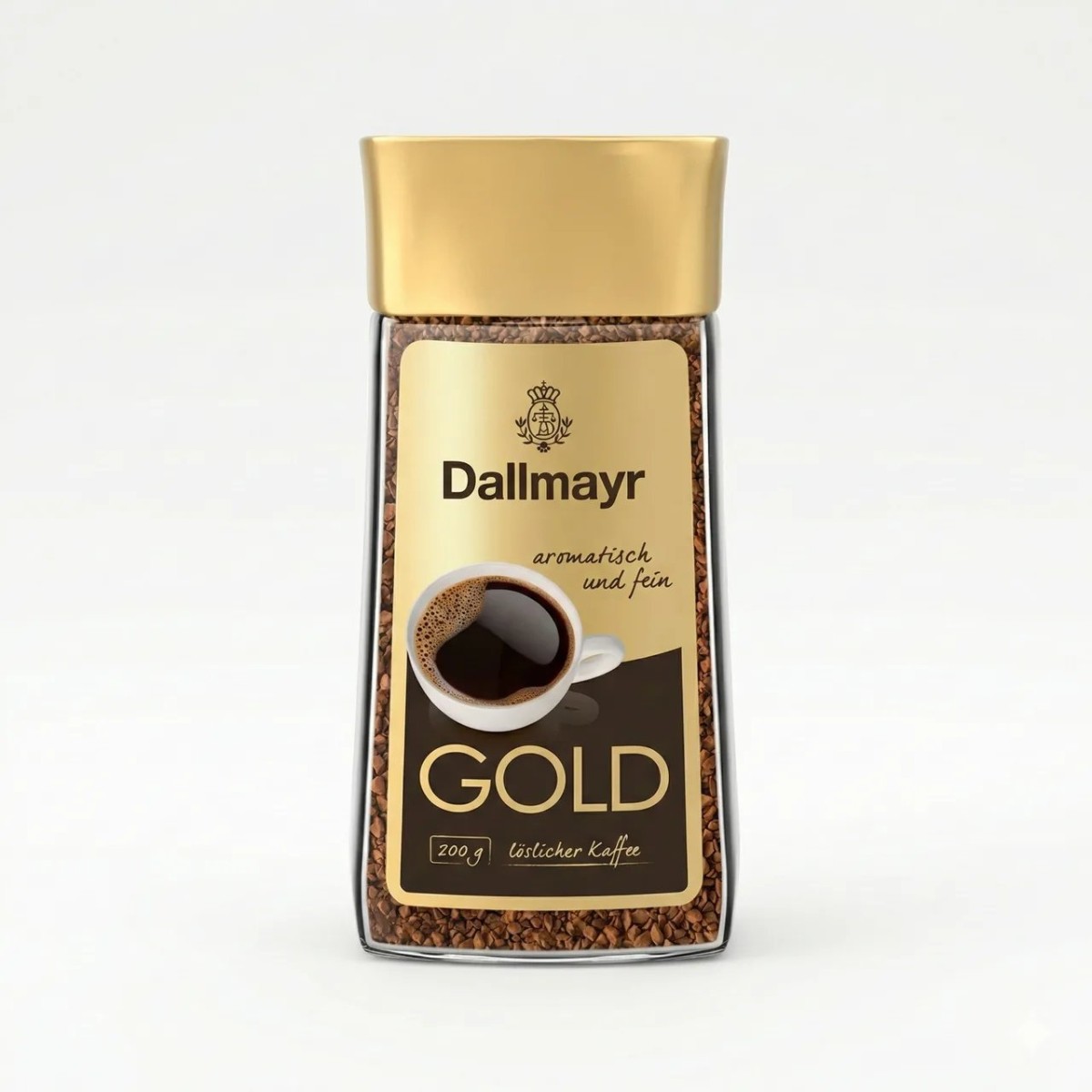 Кава розчинна Dallmayr Gold 200 г (скло) | Німецька сублімована кава Даллмаєр Голд Оригінал (арт. 6434)