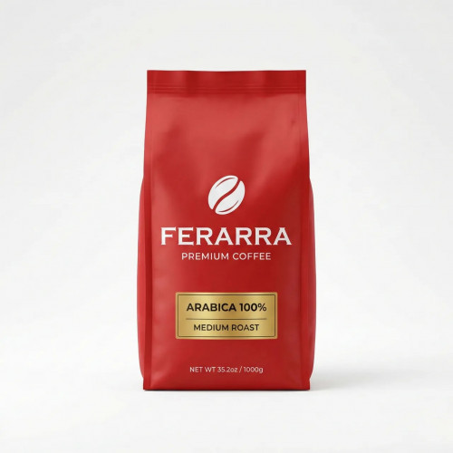 Кава в зернах Ferarra 100% Arabica 1 кг | Преміум арабіка середнього обсмажування, м'який смак