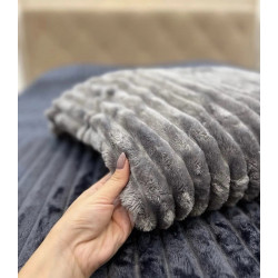 Плед Шарпей Королівська смужка двуспального розміру 180-200см. колір Світло-Сірий