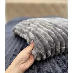 Плед Шарпей Королівська смужка двуспального розміру 180-200см. колір Світло-Сірий