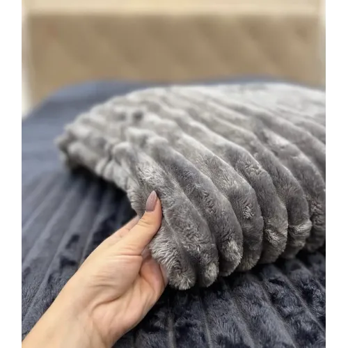 Плед Шарпей Королівська смужка двуспального розміру 180-200см. колір Світло-Сірий