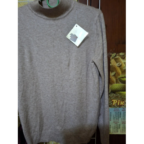 Гольф женский бежевый базовый (Капучино). Мягкая водолазка стойка под горло 48-52