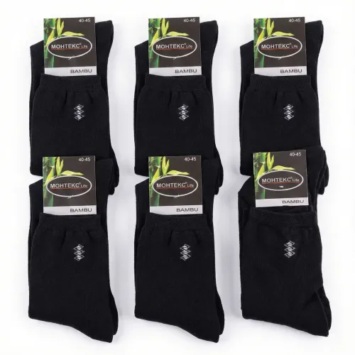 Чоловічі зимові шкарпетки Монтекс Махра Бамбук. Теплі чорні носки на зиму 40-45