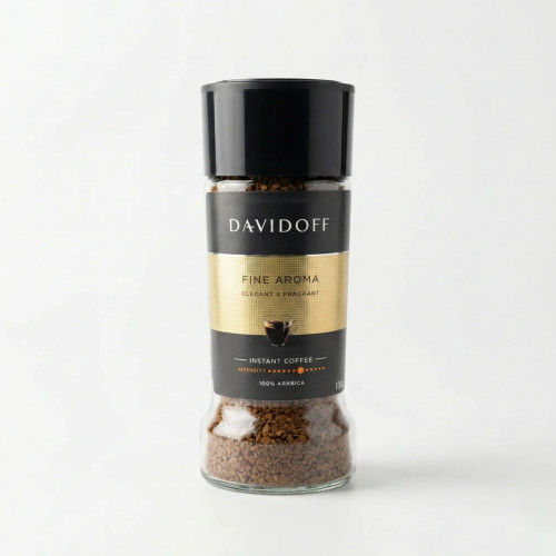 Кава розчинна Davidoff Fine Aroma 100 г (скляна банка) | 100% Арабіка, М'яка, Елітна