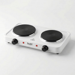 Електрична плита настільна Botti Cucini 2500 Вт (2 конфорки). Біла побутова електроплитка для дачі та гуртожитку