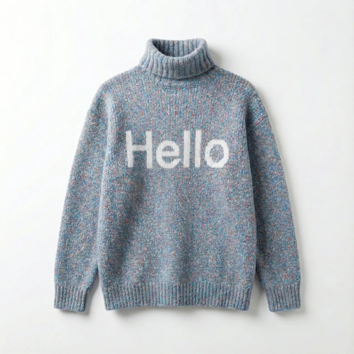 Жіночий теплий светр Hello під горло (48-50). В'язаний зимовий гольф меланж (арт. 5844)