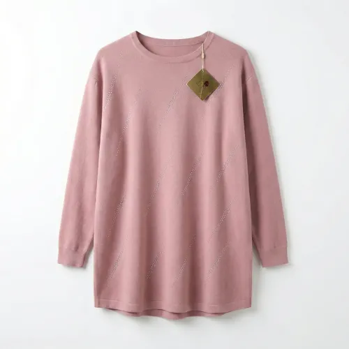 Жіноча кофта туніка рожева зі стразами. Ошатний подовжений джемпер великого розміру