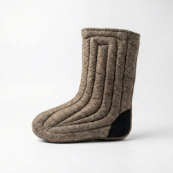 Валенки без галош стеганые. Теплые комнатные бурки-чуни на меху (Золото)