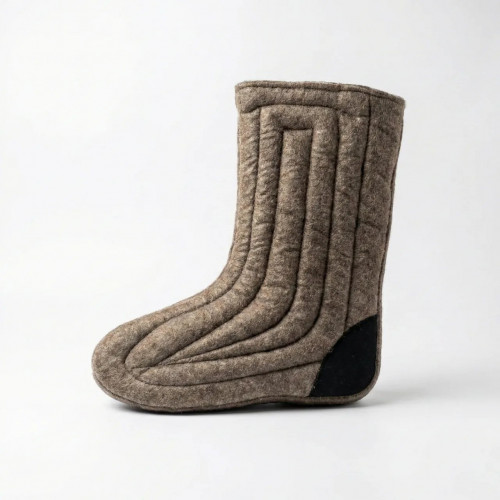 Валенки без галош стеганые. Теплые комнатные бурки-чуни на меху (Золото) (арт. 4698)