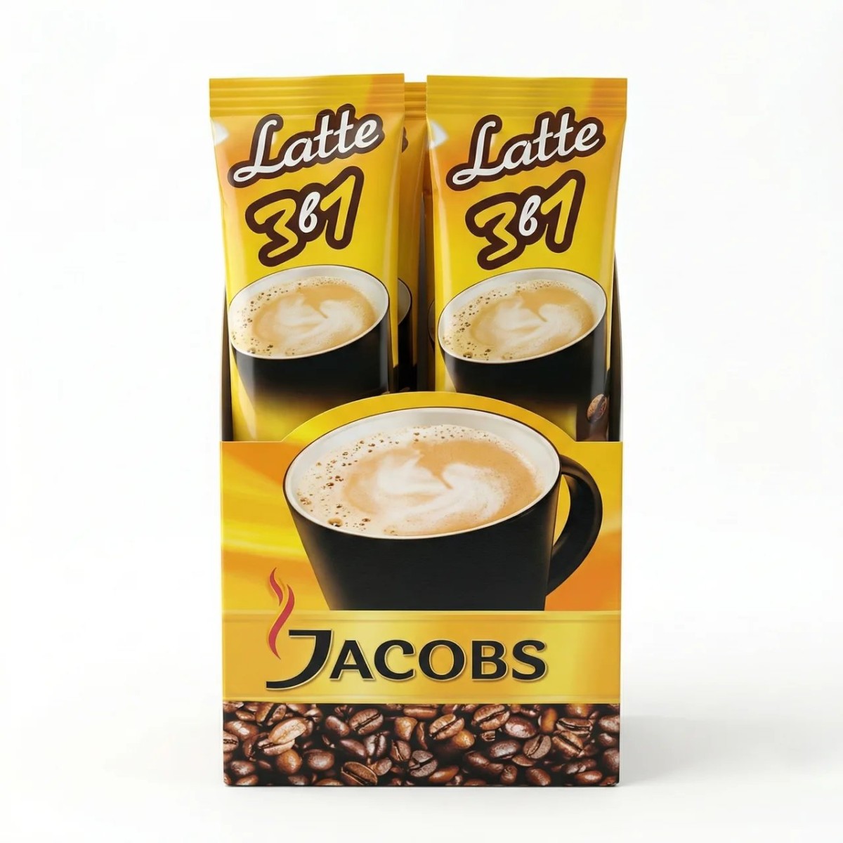 Кавовий напій Jacobs 3в1 Latte 10 стіків (упаковка) | Ніжний лате з високою пінкою, М'який смак (арт. 4379)