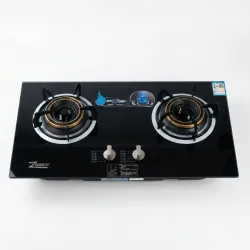 Газова варильна поверхня ZGBES 2 конфорки (Врізна + Настільна). Скляна плита 73х40 см, Турбо-пальники