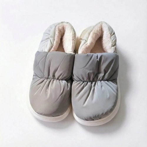 Жіночі теплі домашні капці-чобітки (чуні). Сірі дутики на хутрі 36-41 (арт. 5821)