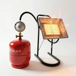 Газовий комплект обігрівач NURGAZ + Балон 8л. Керамічний пальник для обігріву + Конфорка у подарунок