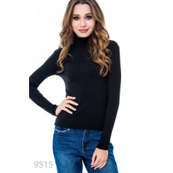 Чорний утеплений повсякденний трикотажний гольф на флісі