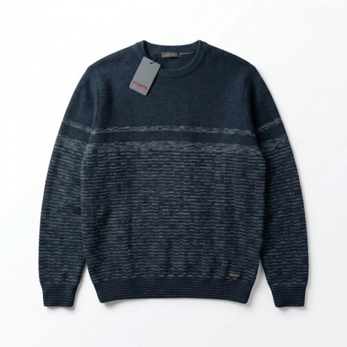 Мужской джемпер свитер Турция, большие размеры 56-58, синий в полоску Vicente