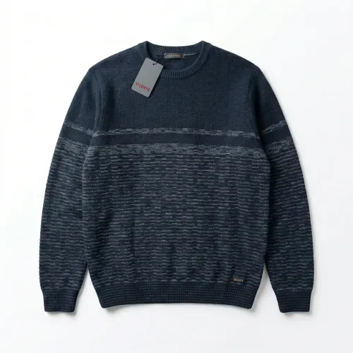 Чоловічий джемпер светр Туреччина, великі розміри 56-58, синій в смужку Vicente