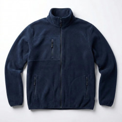 Чоловіча флісова кофта на блискавці Чорна. Тепла зимова толстовка-фліска з кишенями