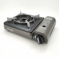 Портативна газова плита Orcamp туристична з п'єзопідпалом під цанговий балон, сіра