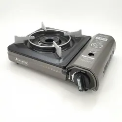 Портативна газова плита Orcamp туристична з п'єзопідпалом під цанговий балон, сіра