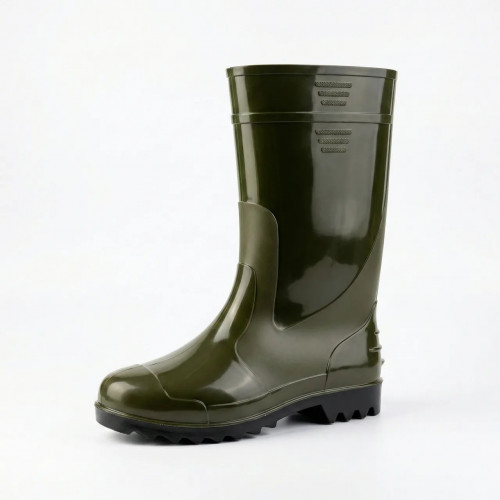 Чоботи гумові чоловічі (ПВХ) високі | Хакі, Для городу та рибалки, Розміри 41-47 (арт. 7327)