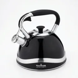 Чайник зі свистком 3.0 л Maxmark MK-1322 чорний. Нержавіюча сталь, для індукції та газу
