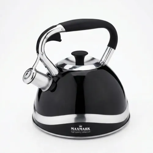 Чайник зі свистком 3.0 л Maxmark MK-1322 чорний. Нержавіюча сталь, для індукції та газу