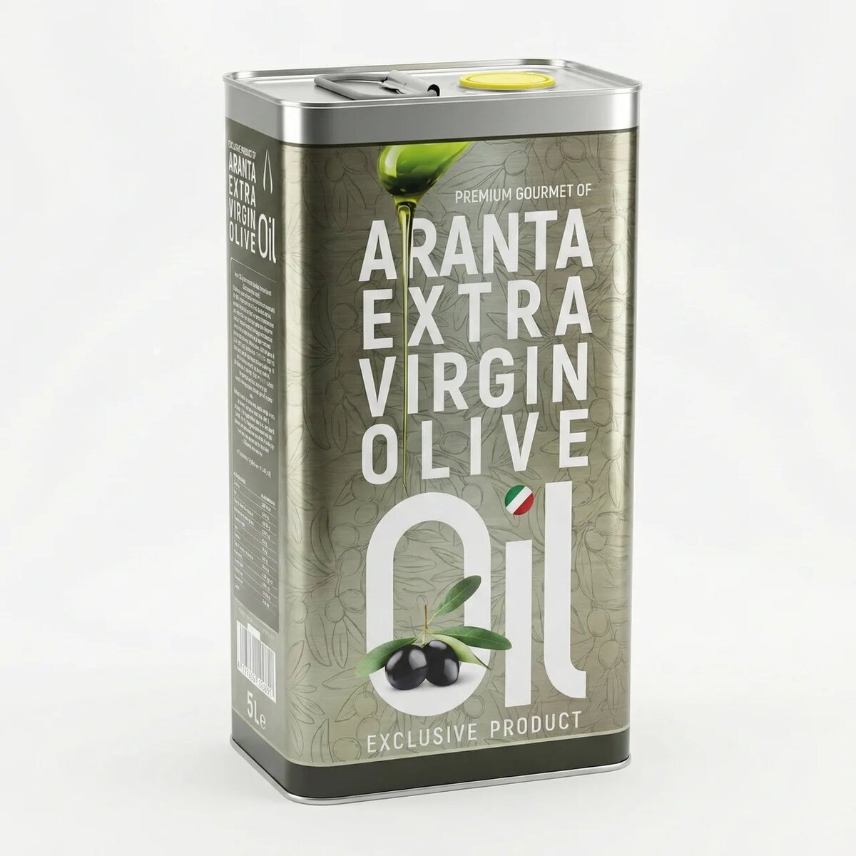 Масло оливковое Aranta Premium Gourmet Extra Virgin 5 л, эксклюзивное итальянское масло, первый отжим (арт. 6538)