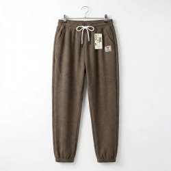 Штани вельветові жіночі зимові на хутрі (Верблюжа вовна). Теплі джогери батал 50-54, Коричневі