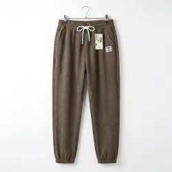 Штани вельветові жіночі зимові на хутрі (Верблюжа вовна). Теплі джогери батал 50-54, Коричневі