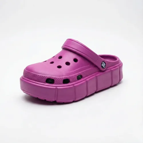Сабо жіночі крокси на платформі фіолетові Progress, Літні шльопанці на високій підошві (розміри 36-41)