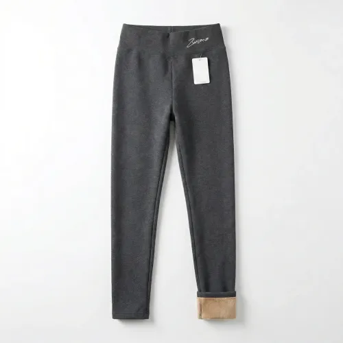 Лосини жіночі зимові на хутрі Сірі. Теплі легінси з широким поясом 46-50