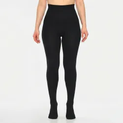 Зимові термоколготки на хутрі чорні (Модель 1Д-84), теплі жіночі колготи з начосом, щільні та еластичні