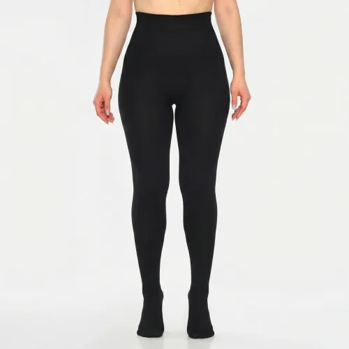 Зимові термоколготки на хутрі чорні (Модель 1Д-84), теплі жіночі колготи з начосом, щільні та еластичні