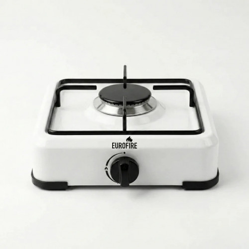 Плита газова настільна Eurofire AC-100 (1 конфорка), біла емаль, під балон (LPG), Туреччина
