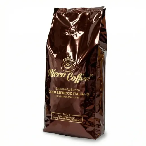 Кава в зернах Ricco Coffee Gold Espresso Italiano 1 кг | Німецька якість, Купаж для еспресо, Exclusive Collection