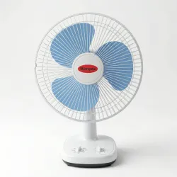 Вентилятор настільний WimpeX WX-1203 з таймером. Компактний побутовий вентилятор 3 швидкості, Біло-блакитний