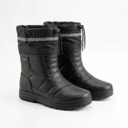 Чоботи зимові дутики чорні, сноубутси з піни ЕВА та текстилю утеплені, на затяжці