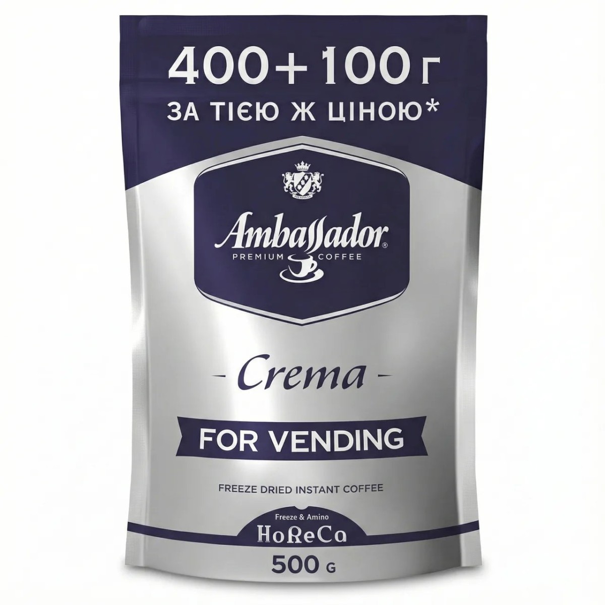 Кава розчинна Ambassador Crema 500 г (400+100 г) сублімована, Кава Амбассадор Крема для вендингу (арт. 4295)